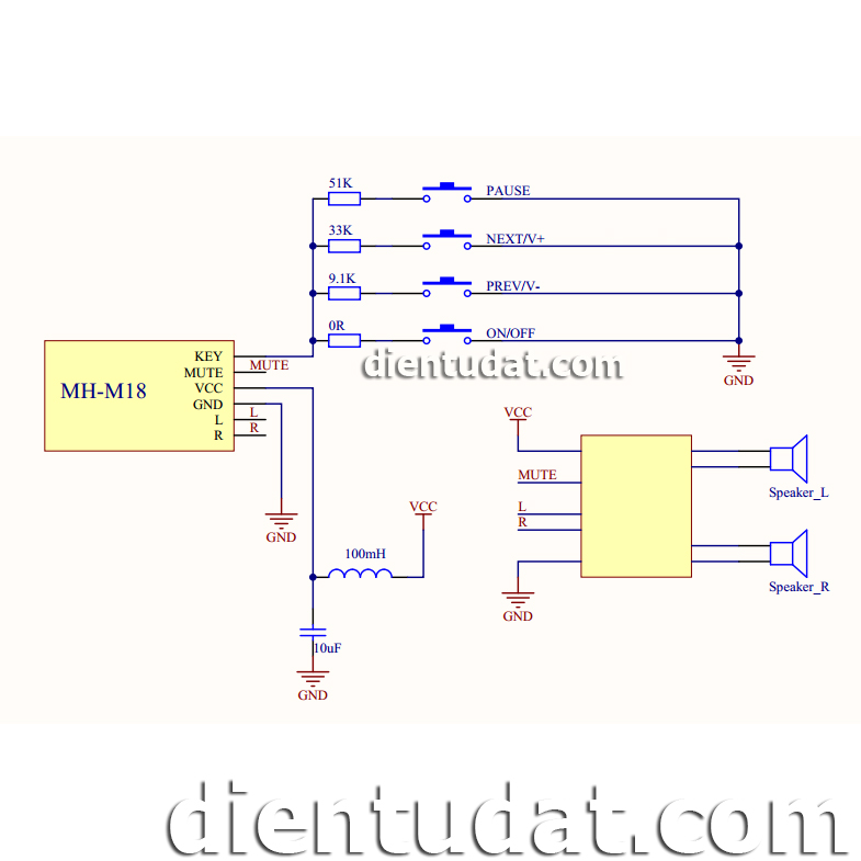 Mạch Giải Mã Âm Thanh Bluetooth 4.2 - M18