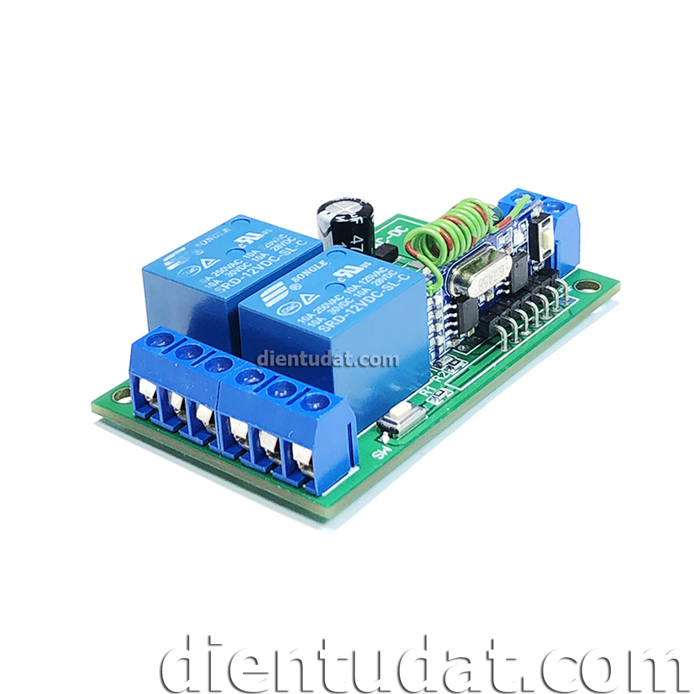 Mạch Điều Khiển RF 2 Relay 12V - WT08 - 315MHz 433MHz