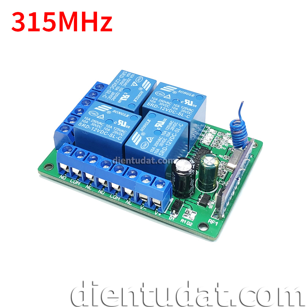 Mạch Điều Khiển RF 4 Relay 12V - WT06 - 315MHz 433Mhz