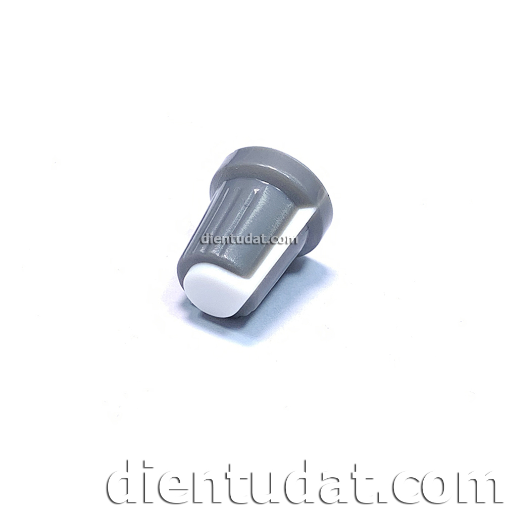 Núm Chiết Áp Nón 6mm Thân Xám - Trục D - Đỏ Trắng Xanh dương