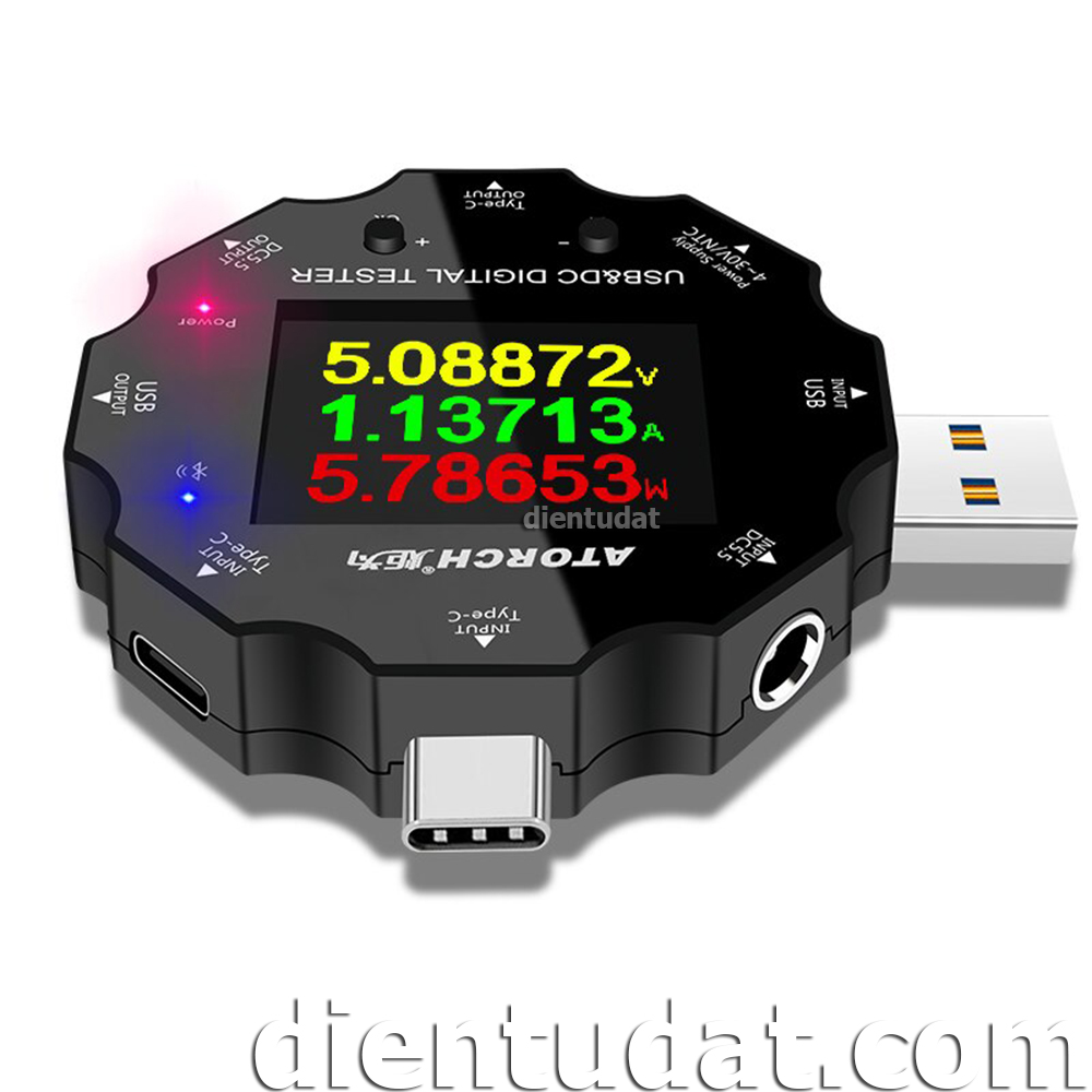 USB Tester Đa Cổng UD18 Có Bluetooth - Màn Hình Màu