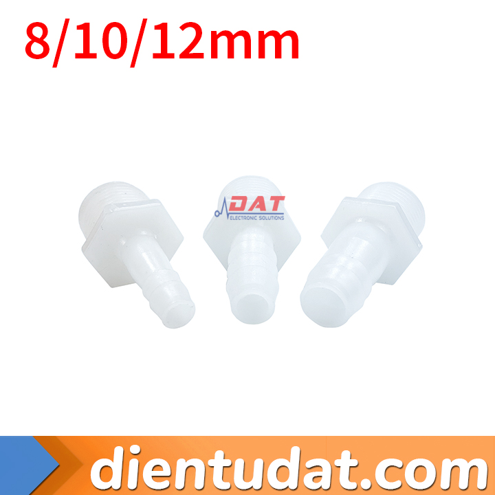 Đầu Nối Ống Đuôi Chuột Ren Ngoài 8mm 10mm 12mm