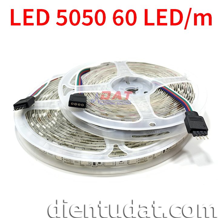 Dây LED 5050 RGB 12V 60 LED 5 Mét - Chống Nước