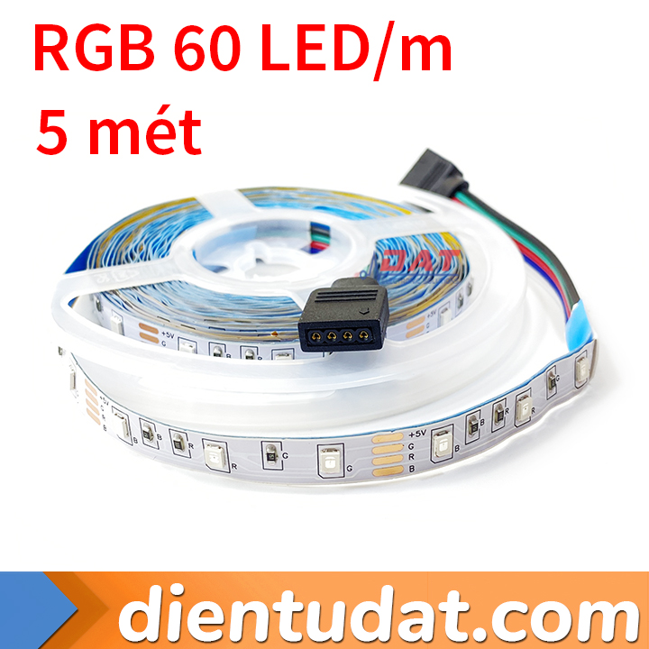 Dây LED RGB 2835 5V 60 LED - Cuộn 1 Mét
