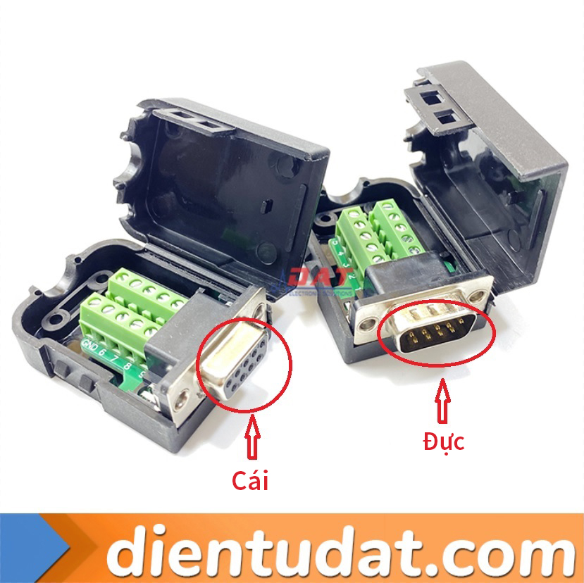DB9 Connector 9 Pin Cable RS232 Connector COM Port - Jack Đực - Jack Cái
