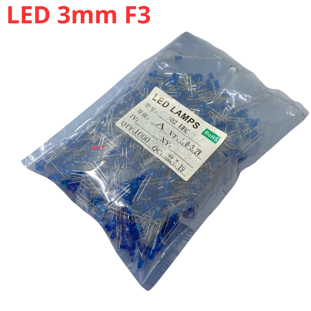 Đèn LED 3mm F3 Đỏ Xanh Vàng Trắng 1000 Cái