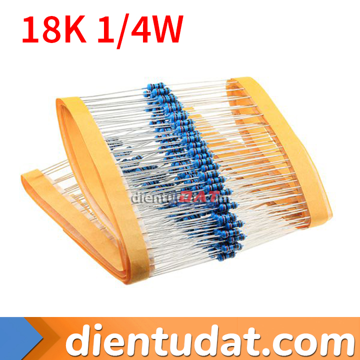 Điện trở 1/4W 18K 1% - 5 Vòng Màu