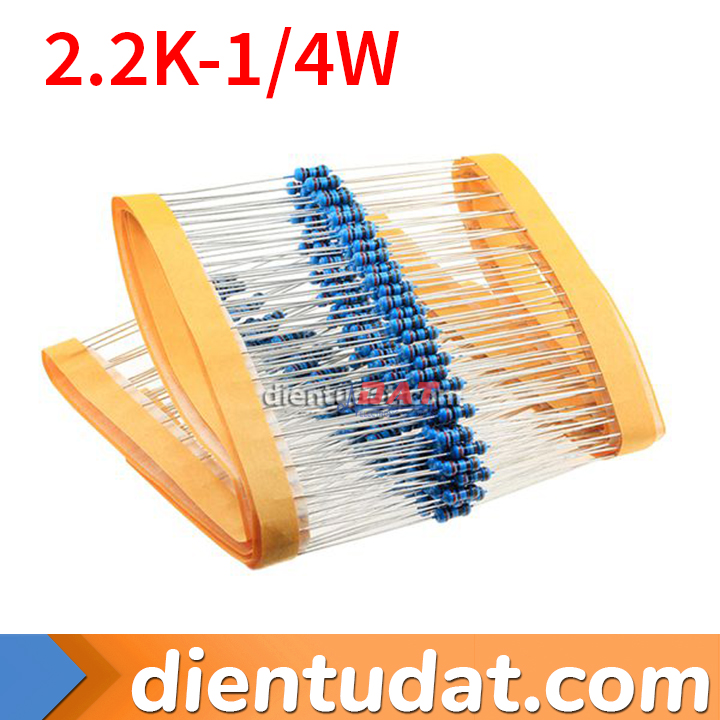 Điện trở 1/4W 2.2K 2K2 1% - 5 Vòng Màu