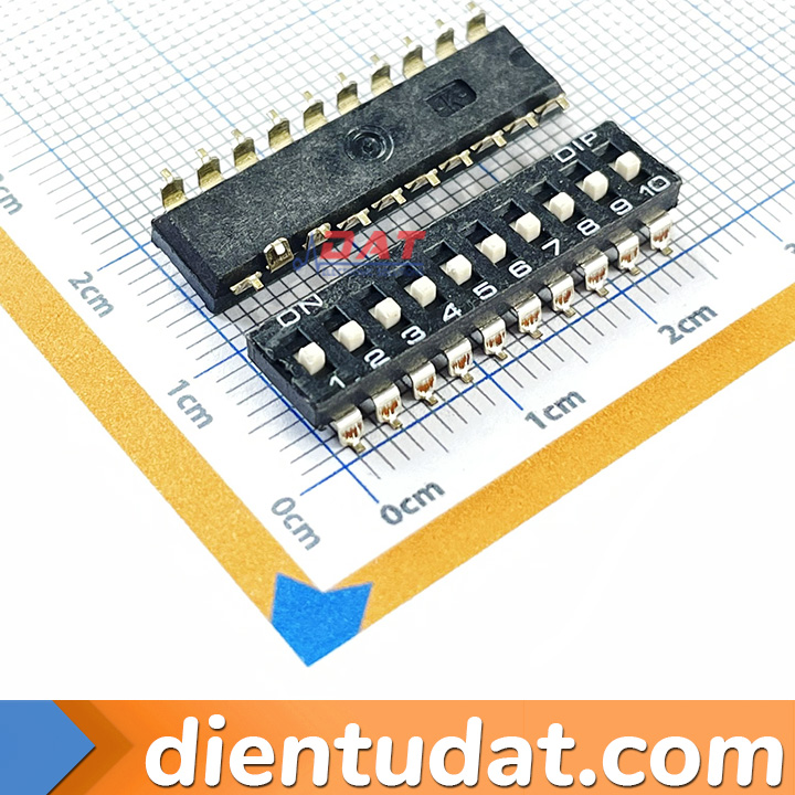 DIP Switch - Công Tắc Gạt Dán SMD 2.54mm 1P 2P 3P 4P 5P 6P 8P 10P