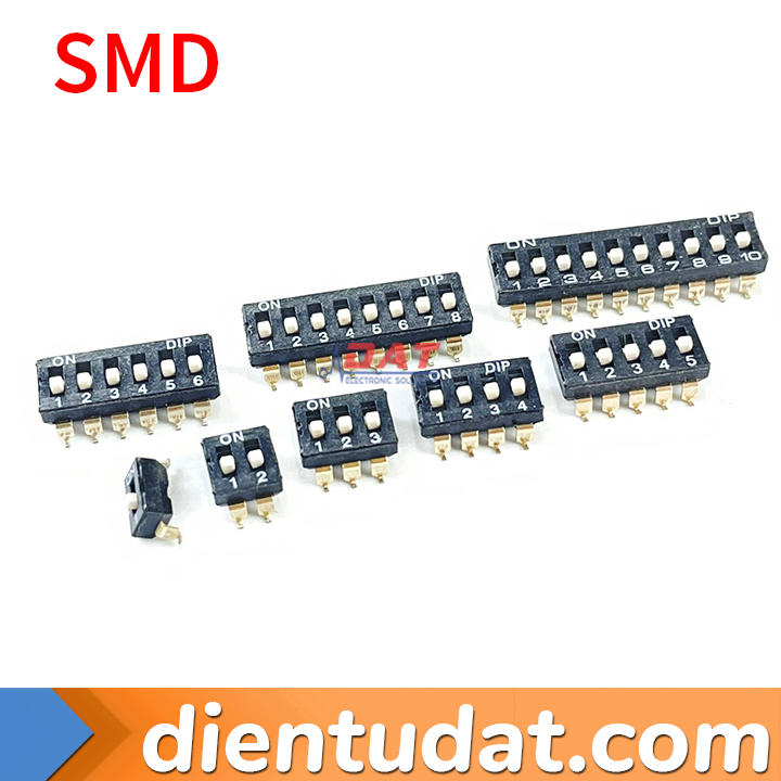 DIP Switch - Công Tắc Gạt Dán SMD 2.54mm 1P 2P 3P 4P 5P 6P 8P 10P