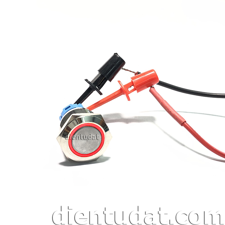 Nút Nhấn Vòng Đèn Reset Tự Nhả 16mm 12V 24V - Đỏ / Trắng / Xanh Lá / Xanh Dương