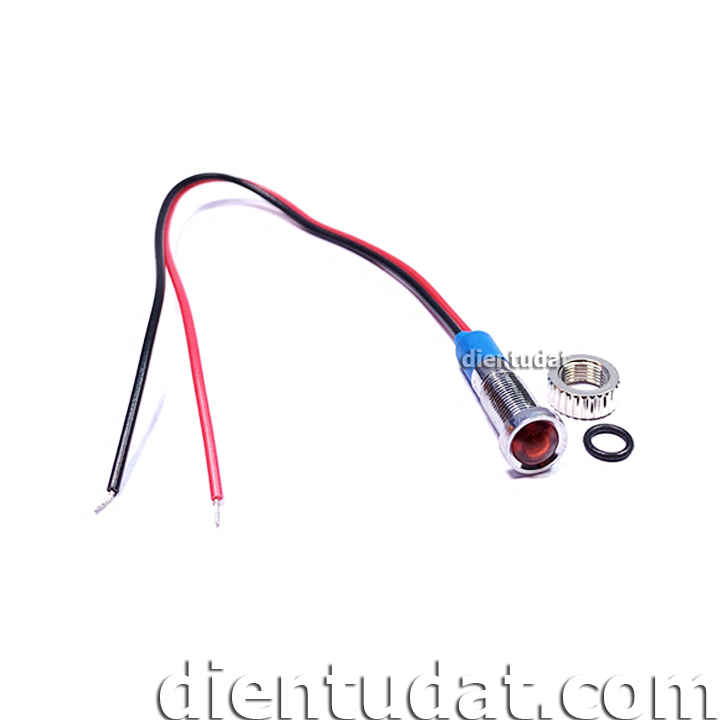 Đèn Báo 6mm Chống Nước 12V - Đỏ Vàng Trắng Xanh Lá Xanh Dương