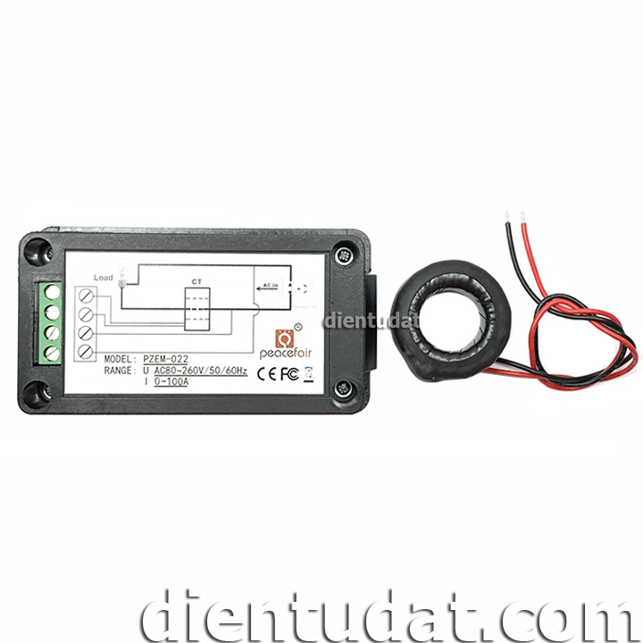 Đồng Hồ Đo AC Đa Năng 6 Thông Số Hiển Thị LCD 100A PZEM-022