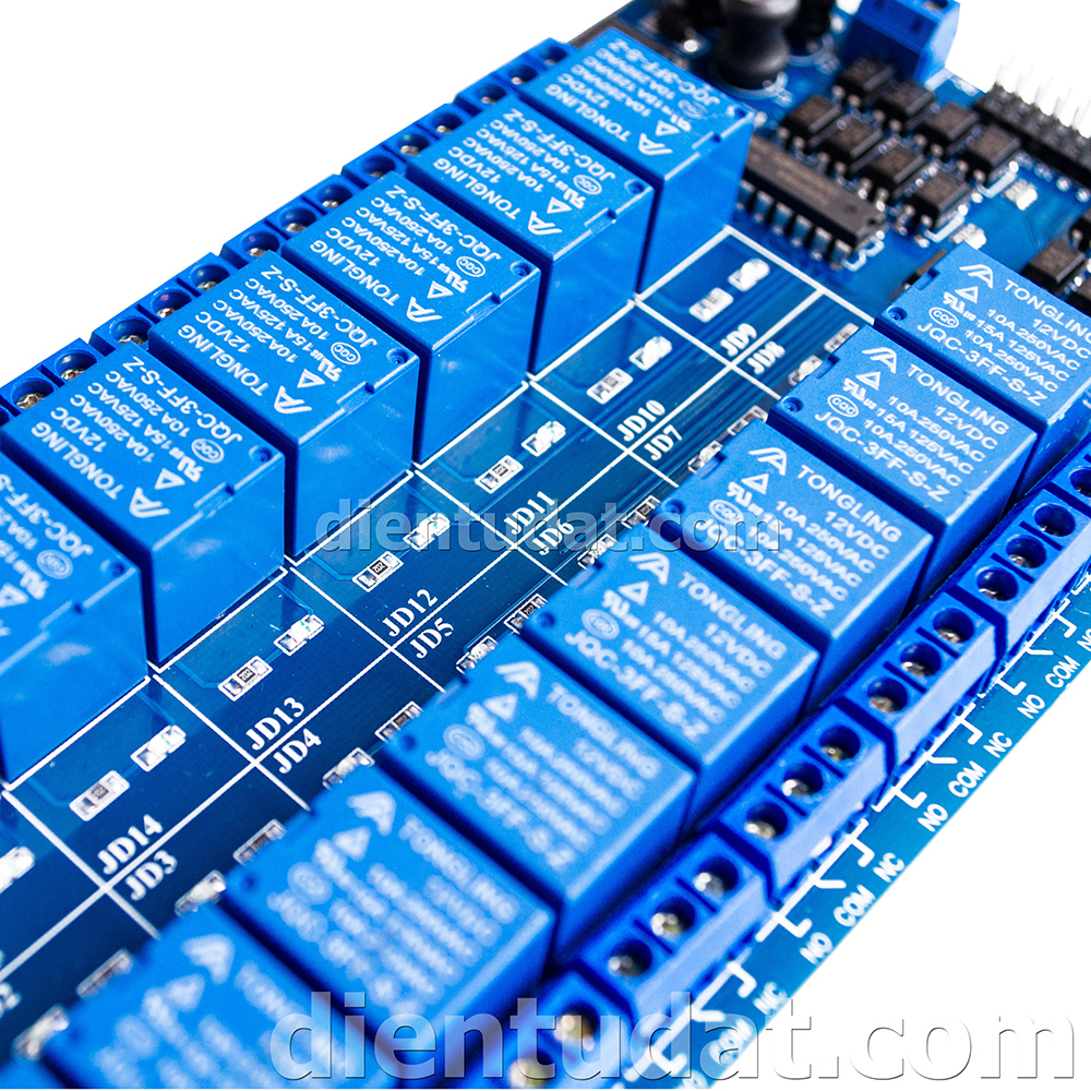 Module Relay 16 Kênh Kích Mức Thấp 5V