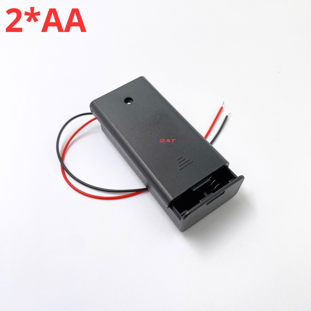 Hộp Pin 2 Viên 2*AA Có Nắp