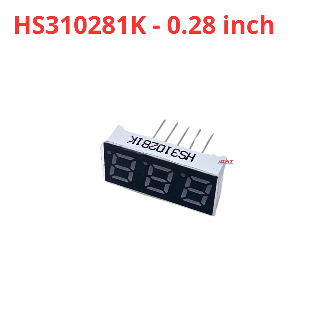 HS310281K Đèn LED 7 Đoạn Màu Đỏ 0.28 inch Dương Chung - 3 Số