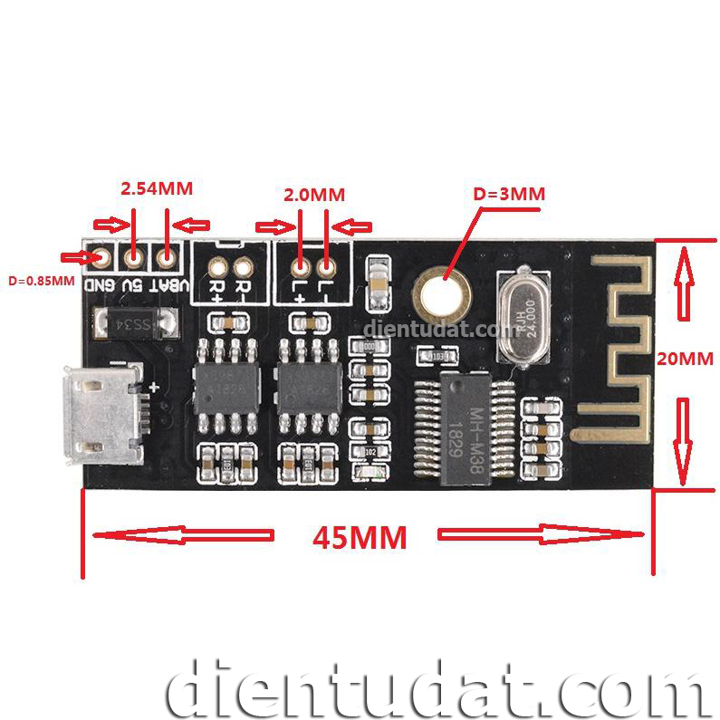 Mạch Khuếch Đại Âm Thanh 2*3W Bluetooth 4.2 - M38