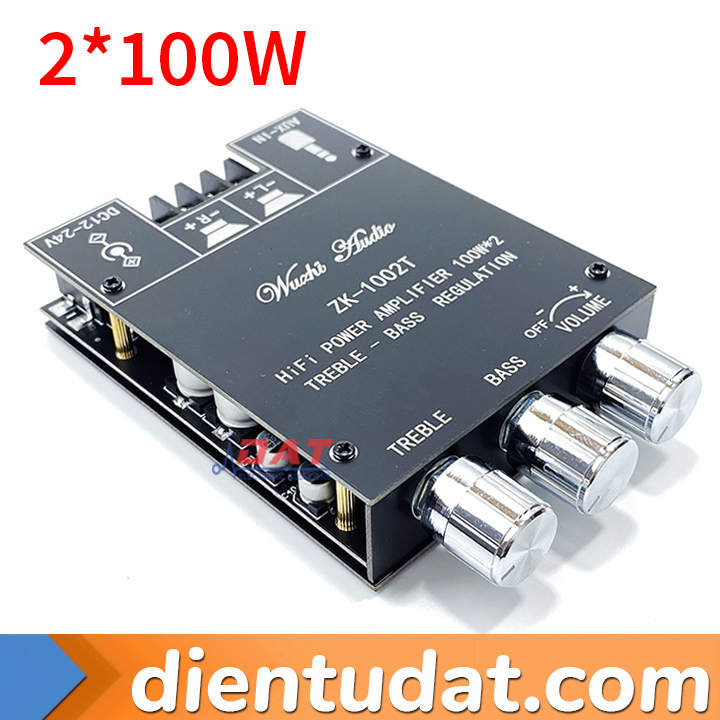Mạch Khuếch Đại Âm Thanh Bluetooth 5.0 2*100W Điều Chỉnh Âm Sắc ZK ...