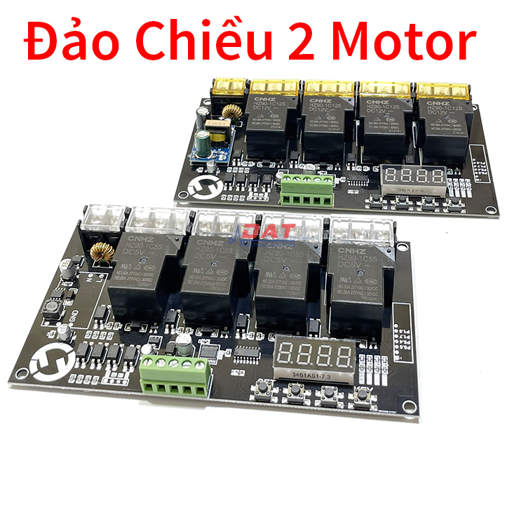 Mạch Trễ Đảo Chiều 2 Motor Hoạt Động Tuần Tự 4 Relay 30A - DC7V~27V AC 220V