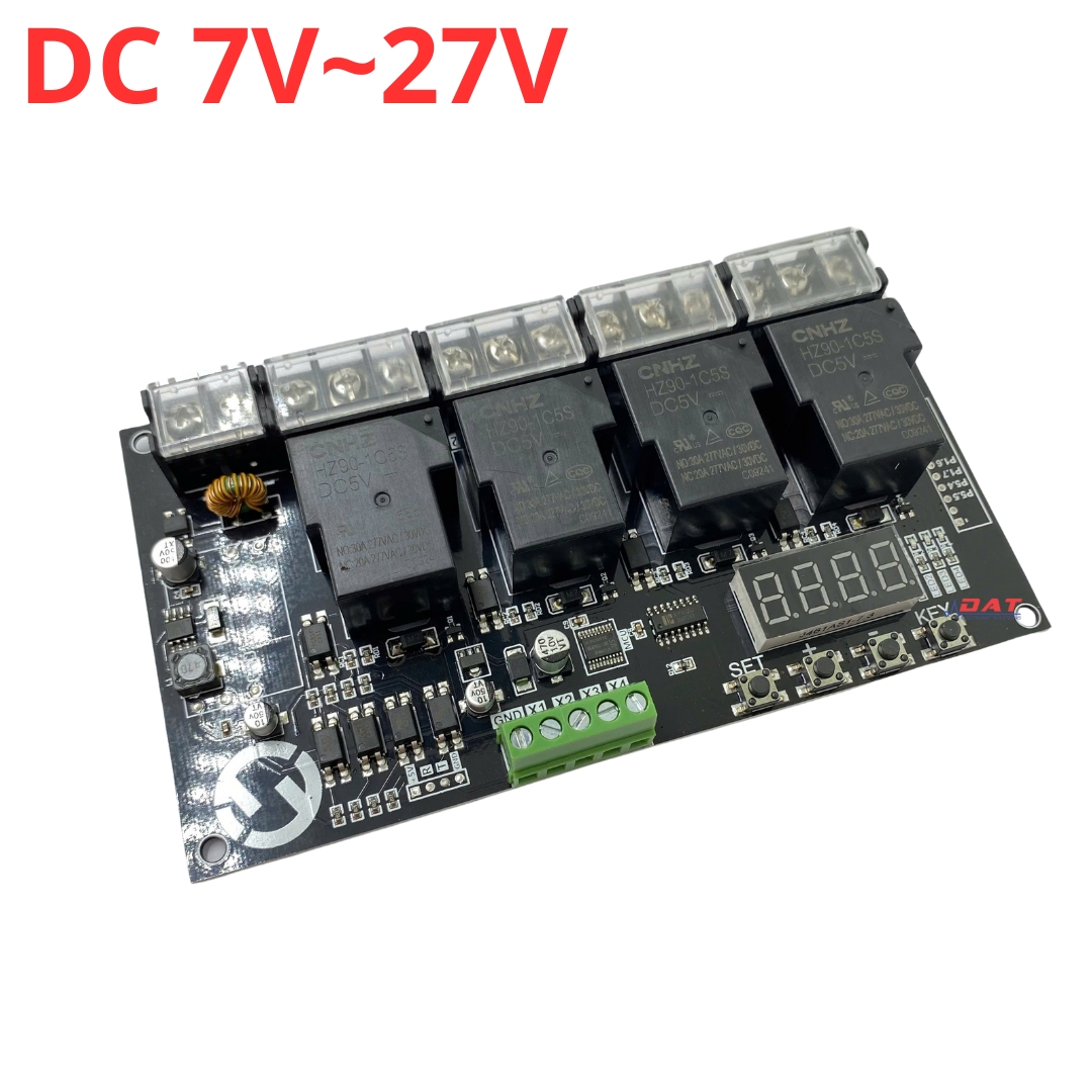 Mạch Trễ Đảo Chiều 2 Motor Hoạt Động Tuần Tự 4 Relay 30A - DC7V~27V AC 220V