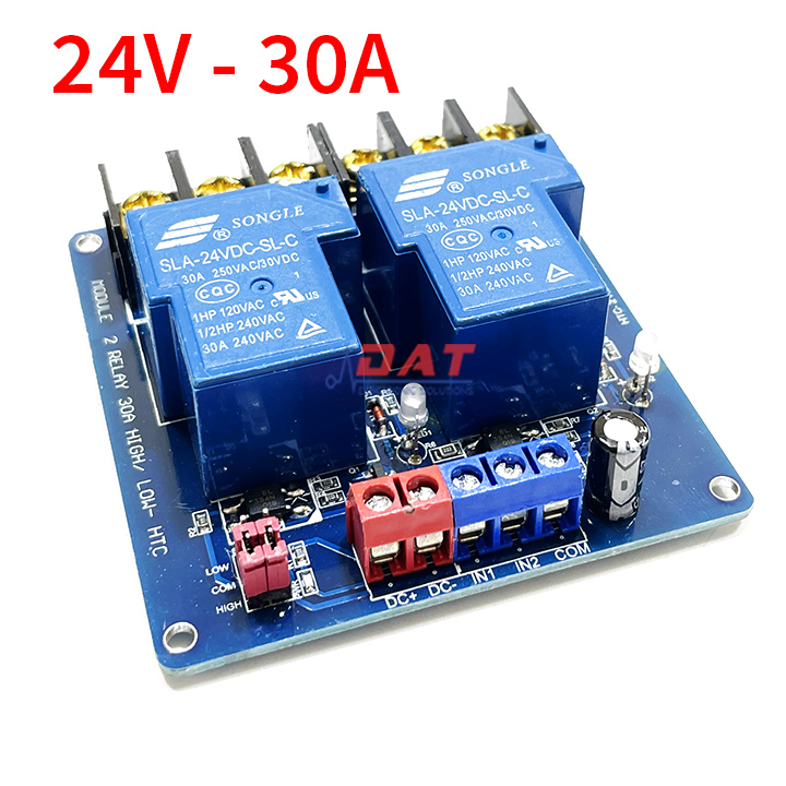 Module 2 Relay 30A - 24V Kích High/Low HTC