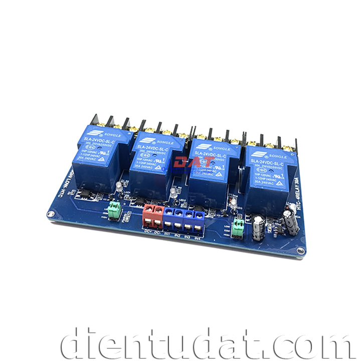 Module 4 Relay 30A - 24V Kích High/Low HTC