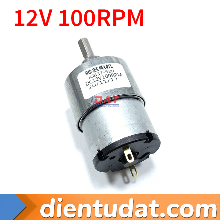 Motor Giảm Tốc  DC 12V 45RPM 100RPM JGB37-520