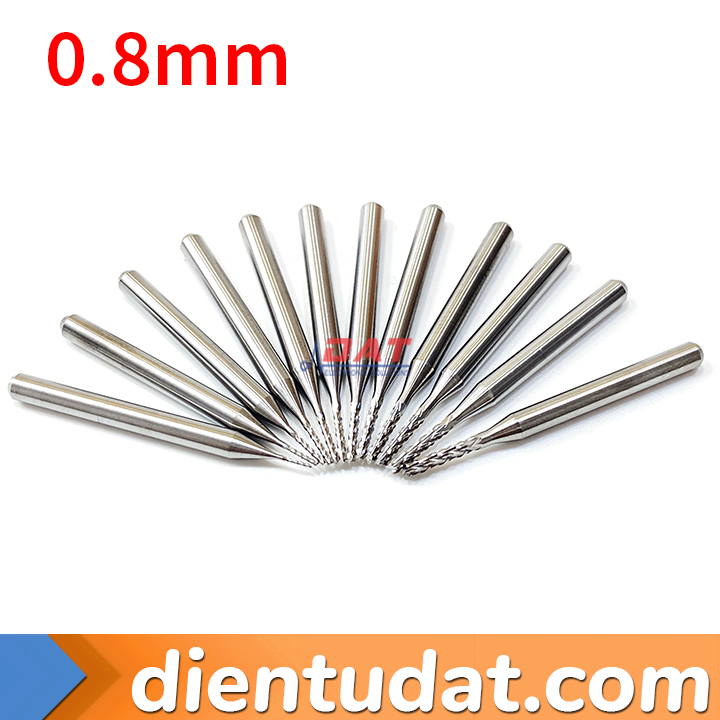 Mũi Phay PCB Thép Vonfram 3.175mm - 0.5mm 0.6mm 0.7mm 0.8mm 0.9mm 1.0mm 1.1mm 1.2mm 1.3mm 1.4mm 1.5mm 1.6mm