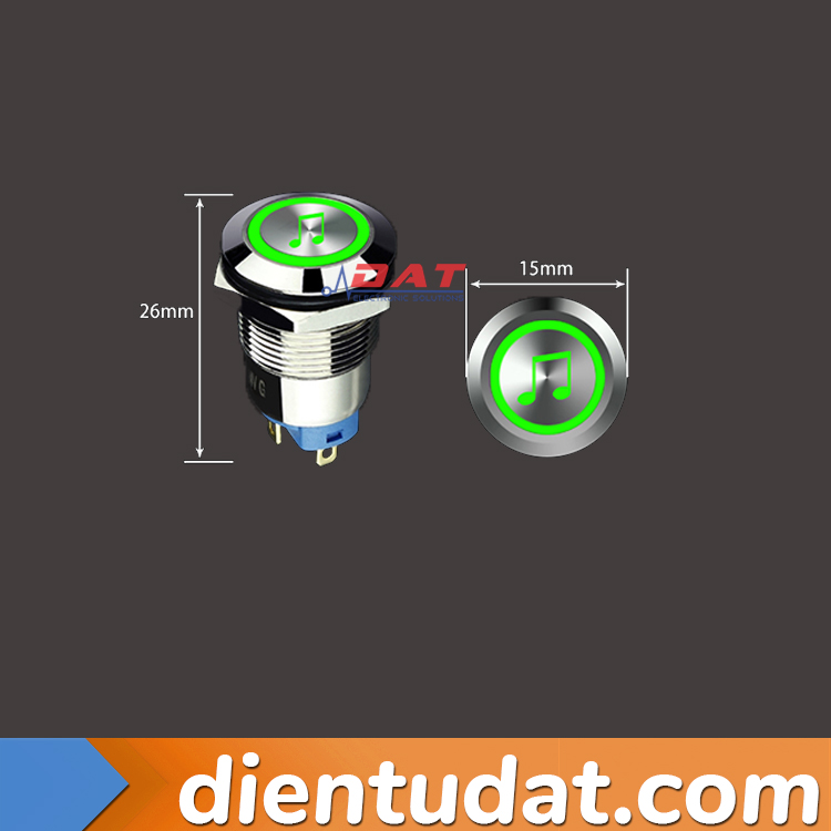 Nút Nhấn Reset 12mm  - Vòng Đèn 12V 24V