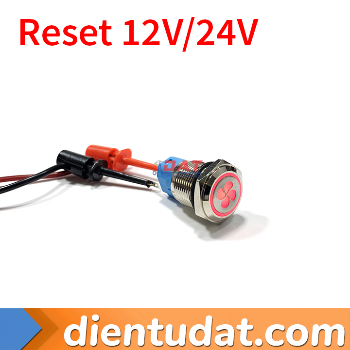 Nút Nhấn Reset 16mm Hình Cánh Quạt - Vòng Đèn 12V 24V