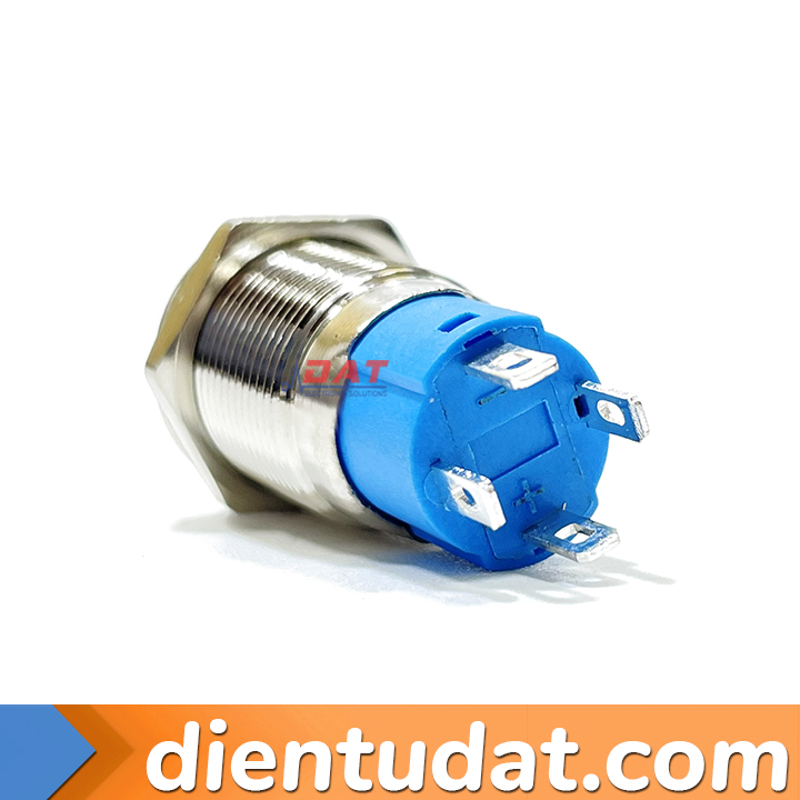 Nút Nhấn Tự Khóa ON OFF 12mm Vòng Đèn Biểu Tượng Nguồn - Xanh dương