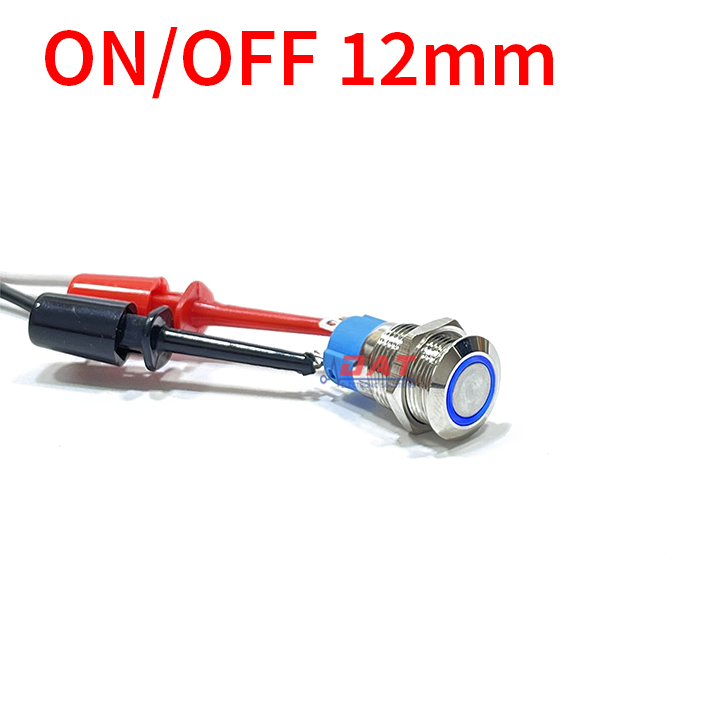 Nút Nhấn Tự Khóa ON OFF 12mm Vòng Đèn - Xanh dương