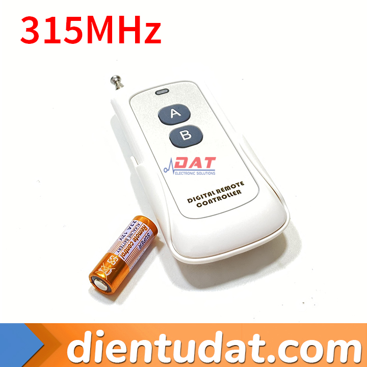 Remote RF 2 Nút AB On OFF 300 Mét Kèm Đế - 315MHz 433MHz