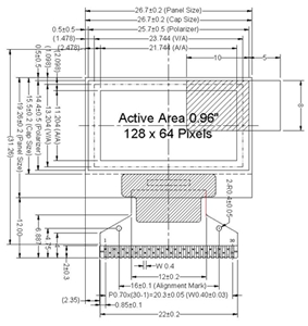 LCD ER-OLED0.96-1W[128x64 White]