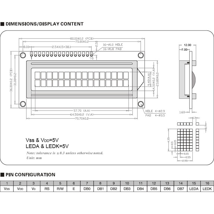 Màn Hình LCD 16*02 1602 Vàng