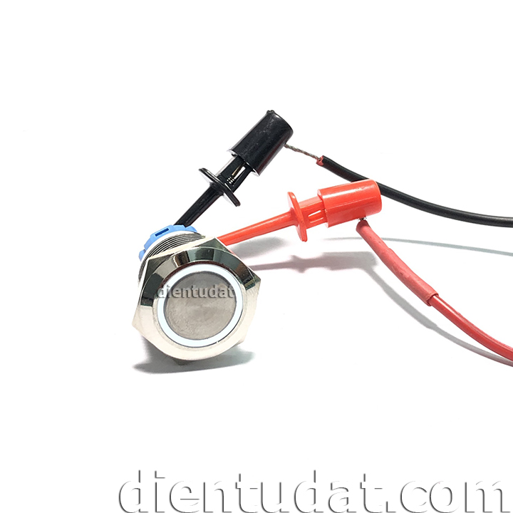 Nút Nhấn Vòng Đèn Reset Tự Nhả 16mm 12V 24V - Đỏ / Trắng / Xanh Lá / Xanh Dương