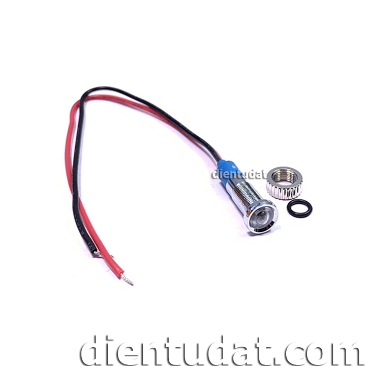 Đèn Báo 6mm Chống Nước 12V - Đỏ Vàng Trắng Xanh Lá Xanh Dương