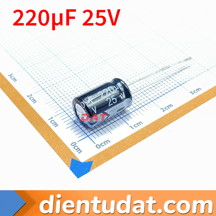 Tụ Hóa 220uF 25V 8*12mm