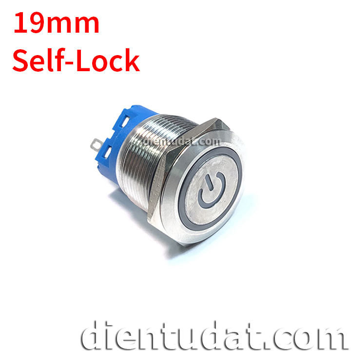 Nút Nhấn Nguồn Tự Khóa 19mm - Vòng Đèn 220V - Đỏ Trắng Xanh Lá Xanh Dương