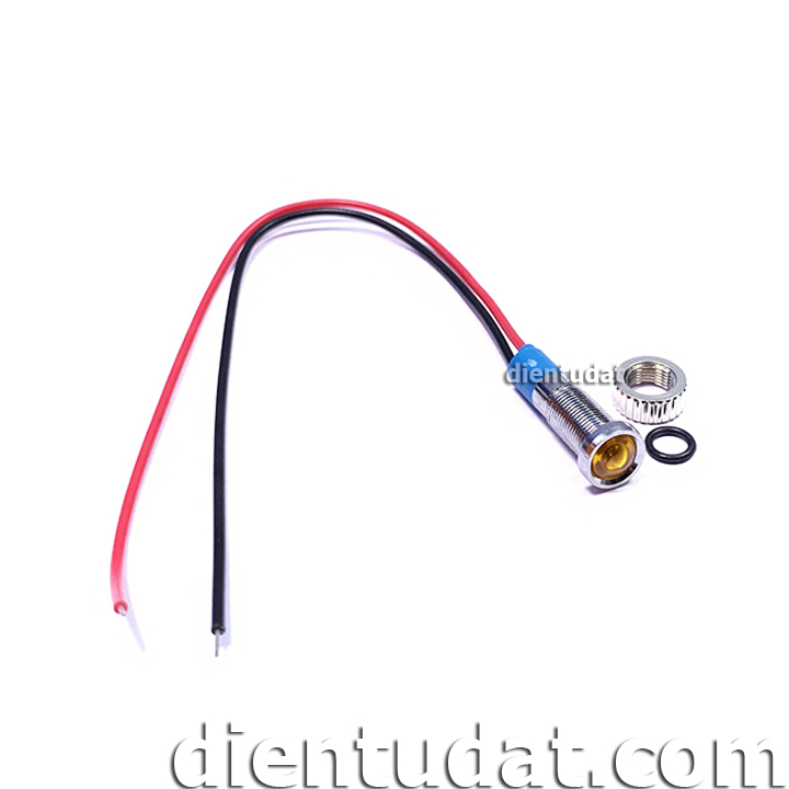 Đèn Báo 6mm Chống Nước 12V - Đỏ Vàng Trắng Xanh Lá Xanh Dương