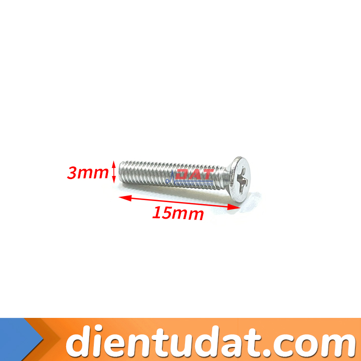 Vít Đầu Bằng Thép Không Gỉ M3 - 15mm