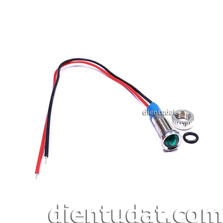 Đèn Báo 6mm Chống Nước 12V - Đỏ Vàng Trắng Xanh Lá Xanh Dương