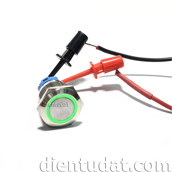 Nút Nhấn Vòng Đèn Reset Tự Nhả 16mm 12V 24V - Đỏ / Trắng / Xanh Lá / Xanh Dương