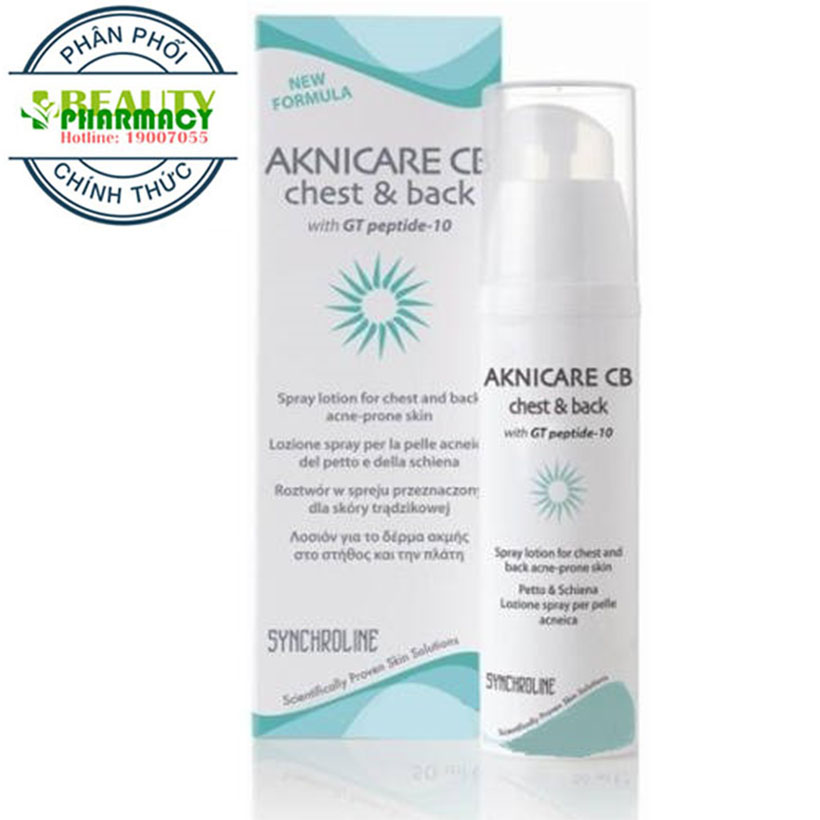 [DƠ HỘP-LỖI LƯU KHO] Aknicare CB Chest & Back, Chai Xịt Trị Mụn Vùng Lưng & Ngực (50 ml)