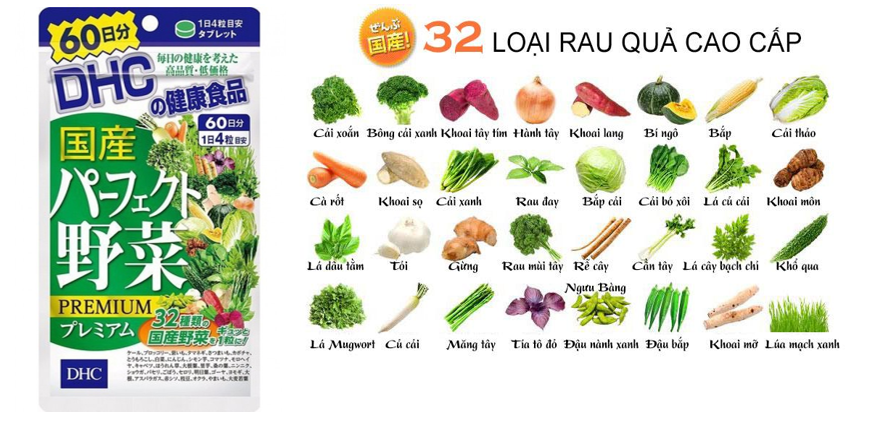 Viên uống bổ sung rau củ quả 60 ngày 240 viên của DHC