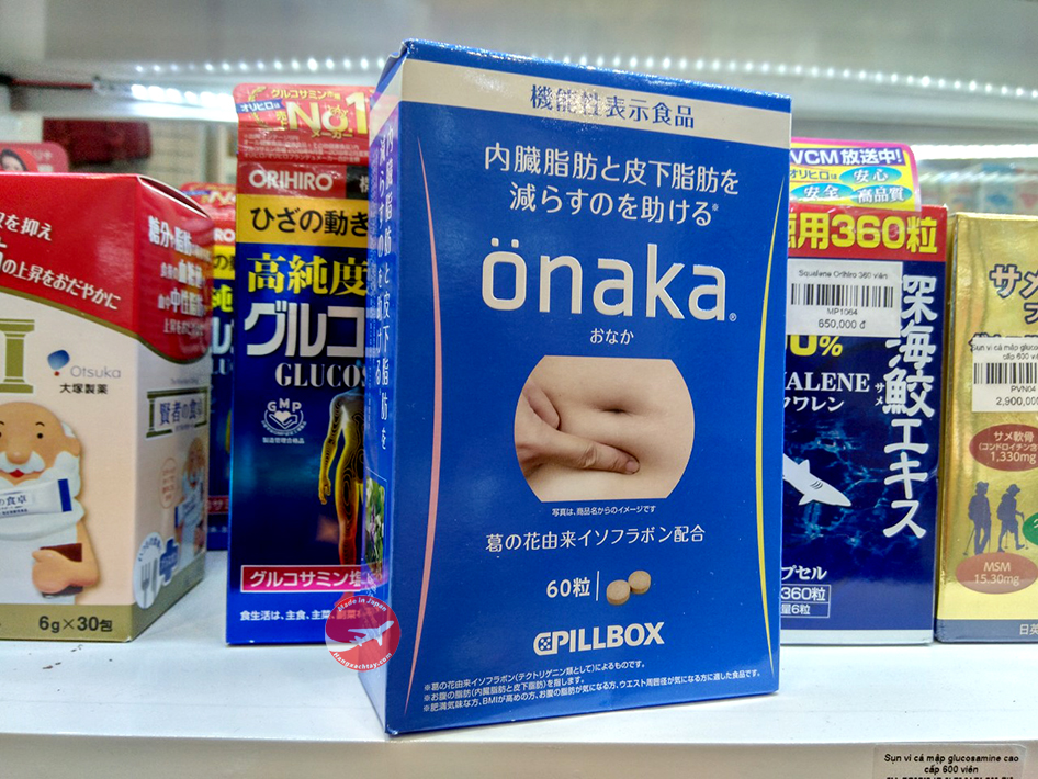 Viên uống giảm mỡ bụng Onaka Pillbox Nhật Bản 60 viên