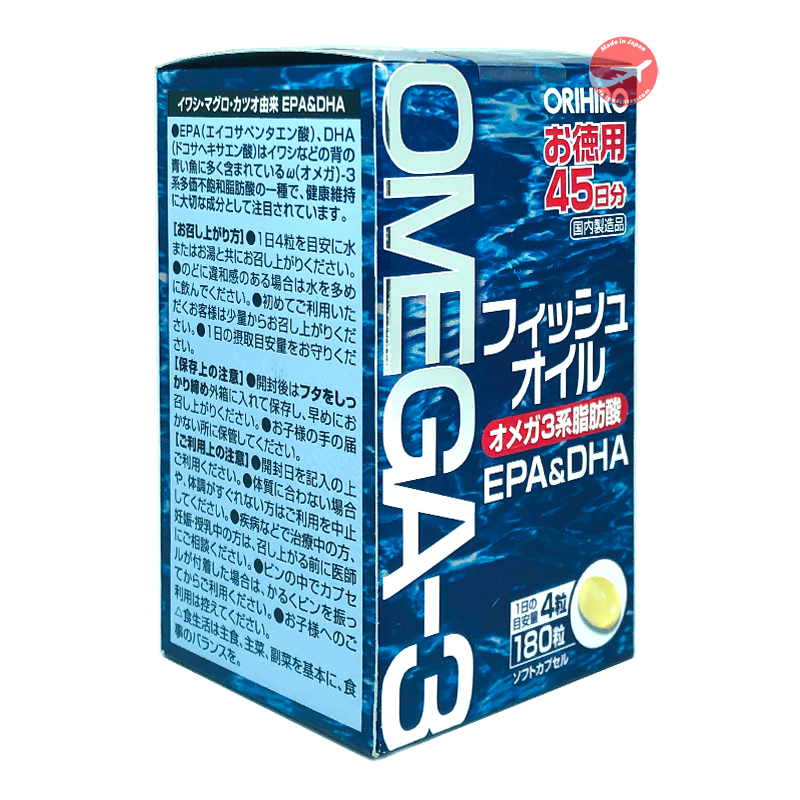 Viên uống dầu cá Omega 3 Orihiro 180 viên