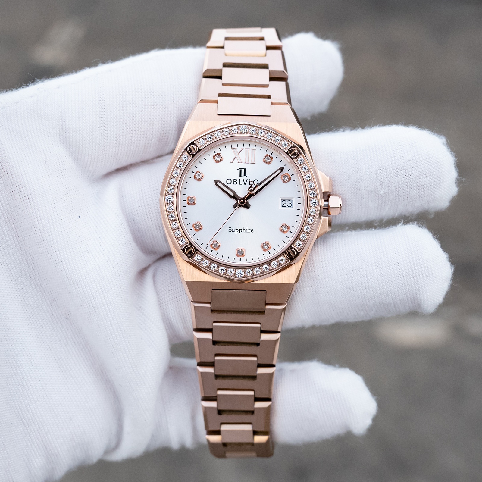 ĐỒNG HỒ CẶP ĐÔI OBLVLO AW-D-T CHÍNH HÃNG SWISS QUARTZ ĐÍNH ĐÁ ĐẲNG CẤP