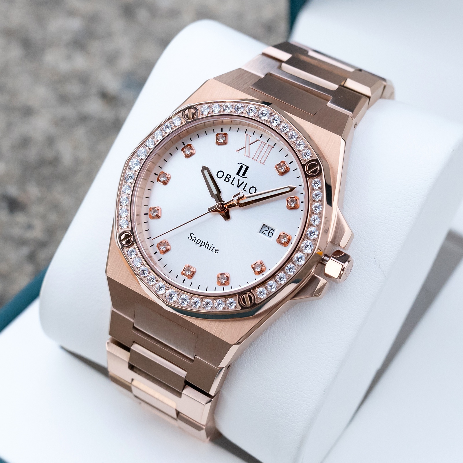 ĐỒNG HỒ CẶP ĐÔI OBLVLO AW-D-T CHÍNH HÃNG SWISS QUARTZ ĐÍNH ĐÁ ĐẲNG CẤP