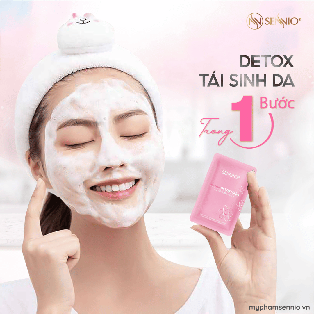 Mặt nạ sủi bọt detox da sáng da ngừa mụn, se khít chân lông Sennio Nano Phyto Detox Face 5ml SNO 846